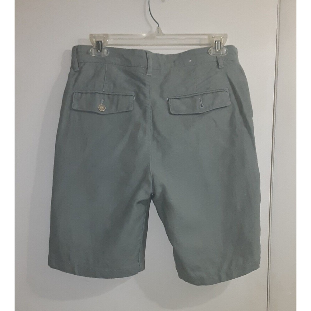 Zara Shorts Mens Size 29 Green Flat  Shorts cotton & linen
